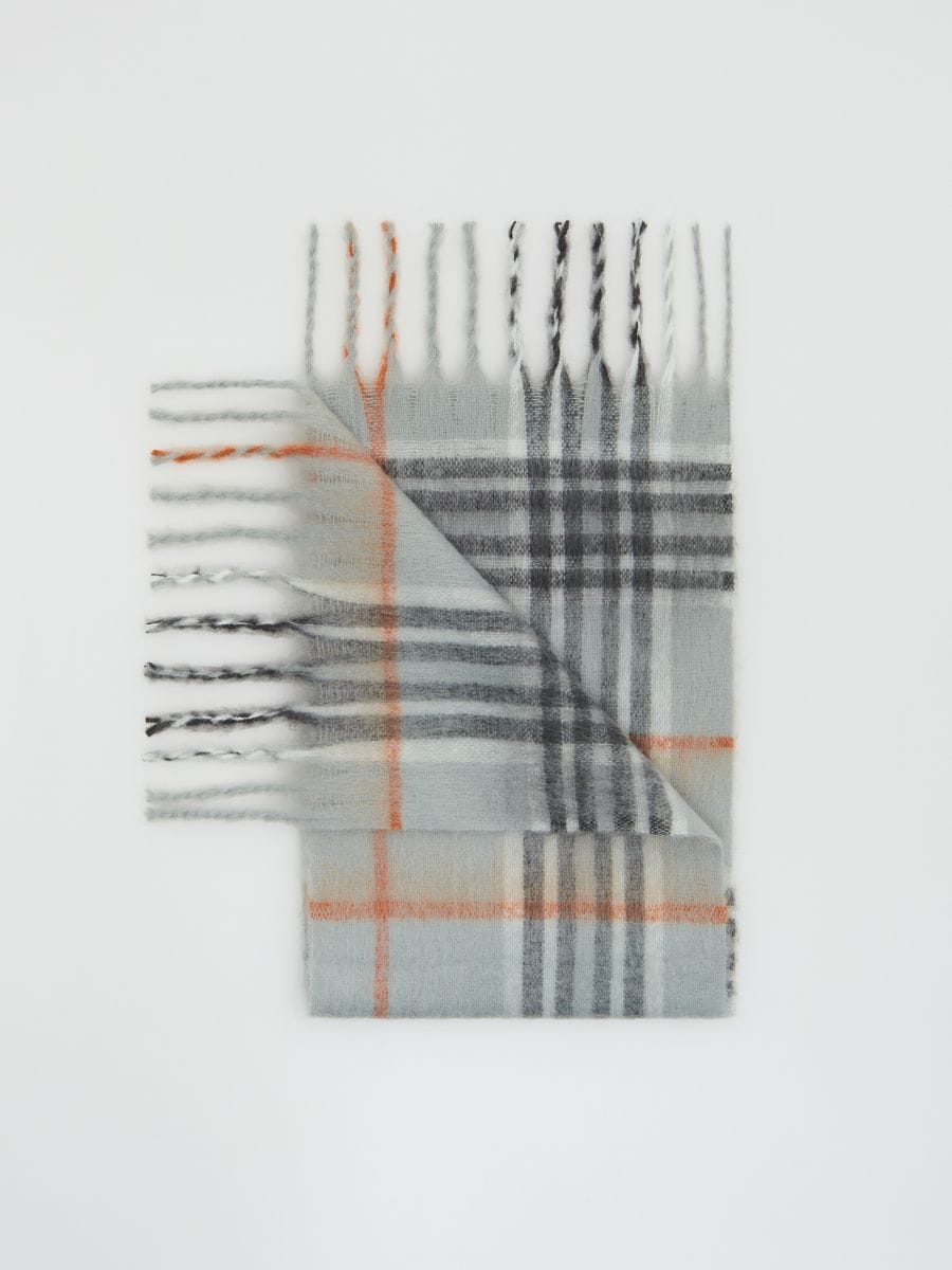 Check recycled polyester scarf - light grey - RESERVED - 3