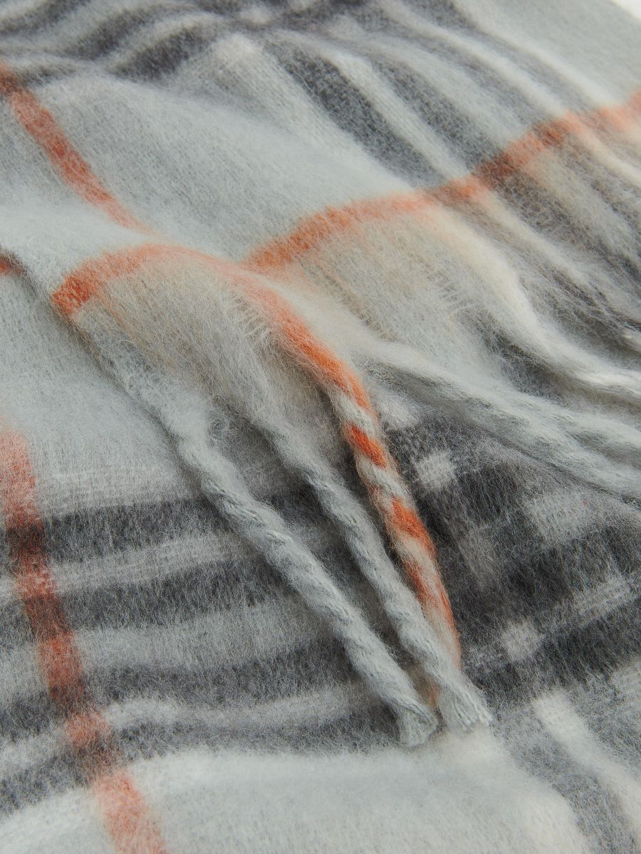 Check recycled polyester scarf - light grey - RESERVED - 4