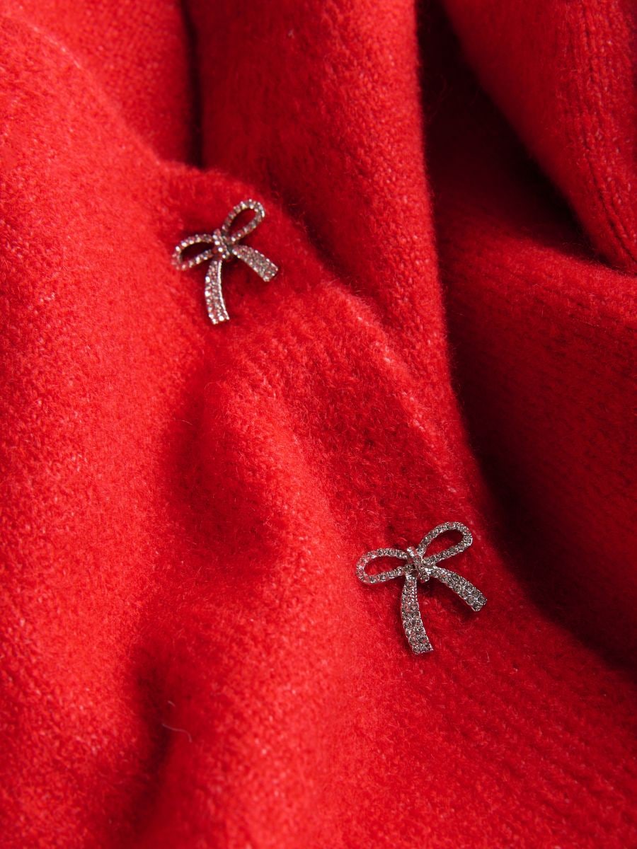 Cardigan with decorative buttons - red - RESERVED - 6