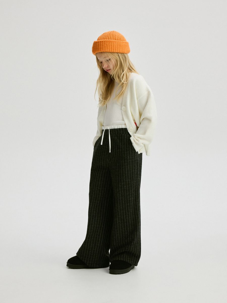 Elegant stripe trousers - dark grey - RESERVED - 4