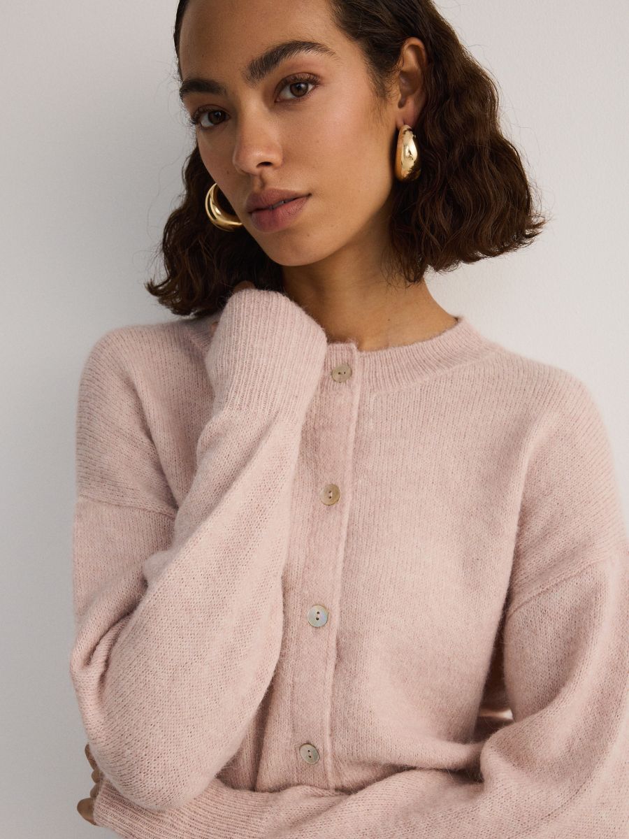 Dusty rose colored cardigan hotsell