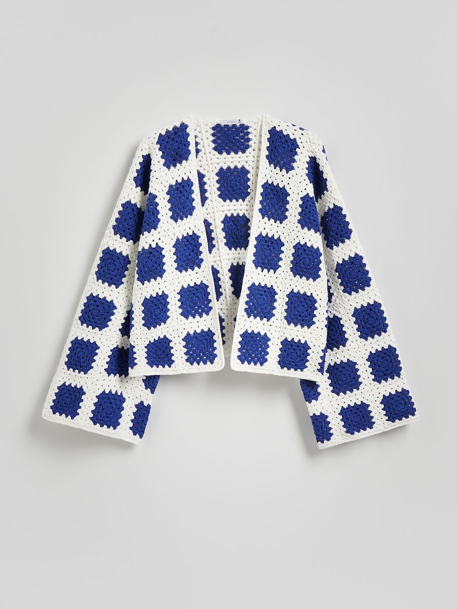 Patterned handmade cardigan - hyacinth - RESERVED