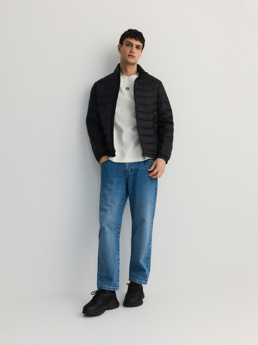 Quilted jacket with stand up collar - black - RESERVED - 3