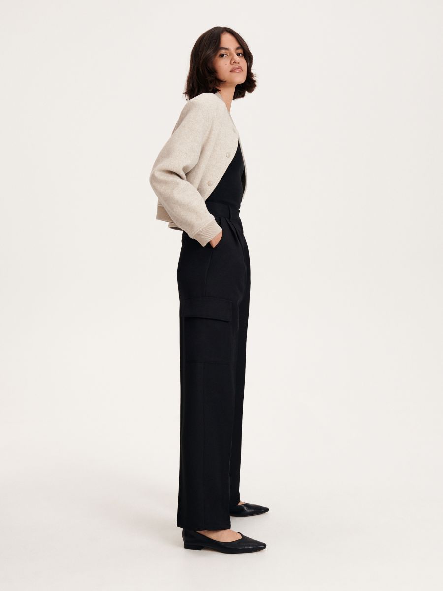 Trousers with cargo pockets - black - RESERVED - 2