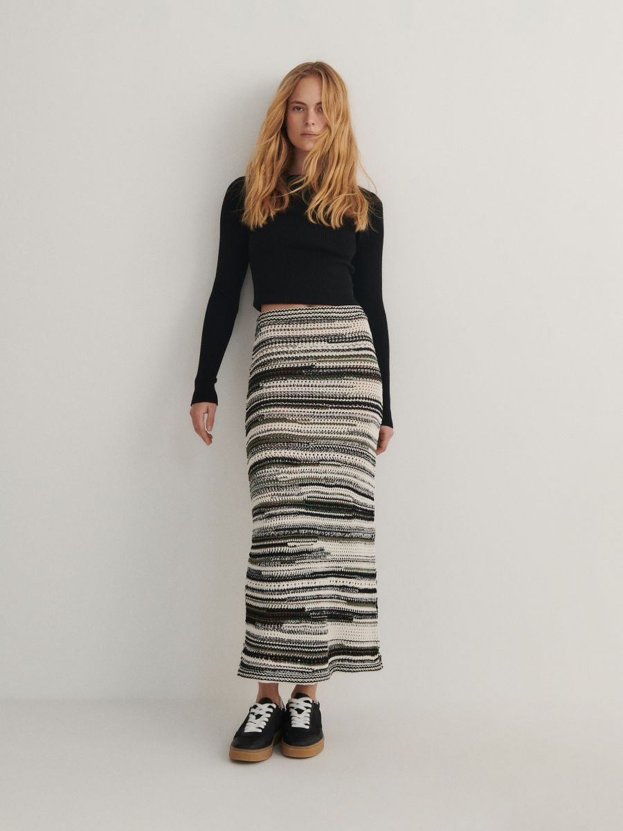 Višebojna suknja od pletene tkanine - šareno - RESERVED