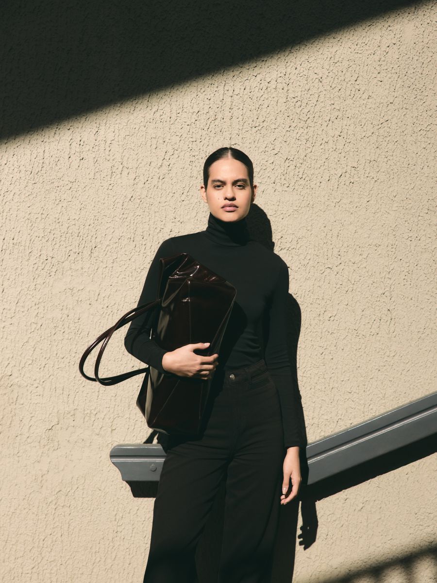 Nahast shopper-kott - mahagonpruun - RESERVED