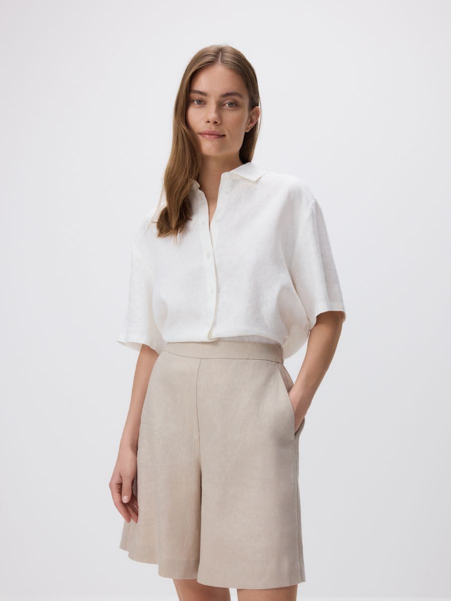 Linen shorts - beige - RESERVED - 4