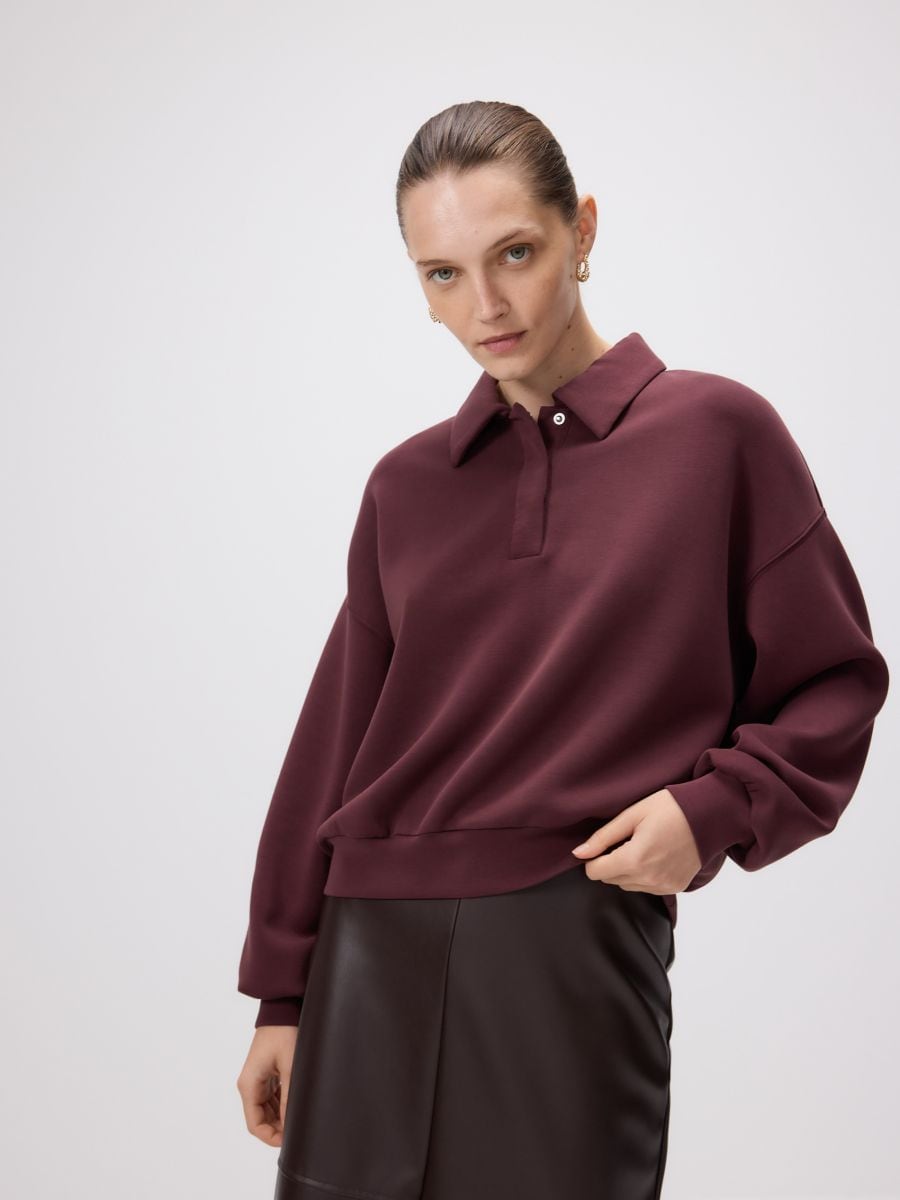 LADIES` JOGGING TOP - maroon - RESERVED