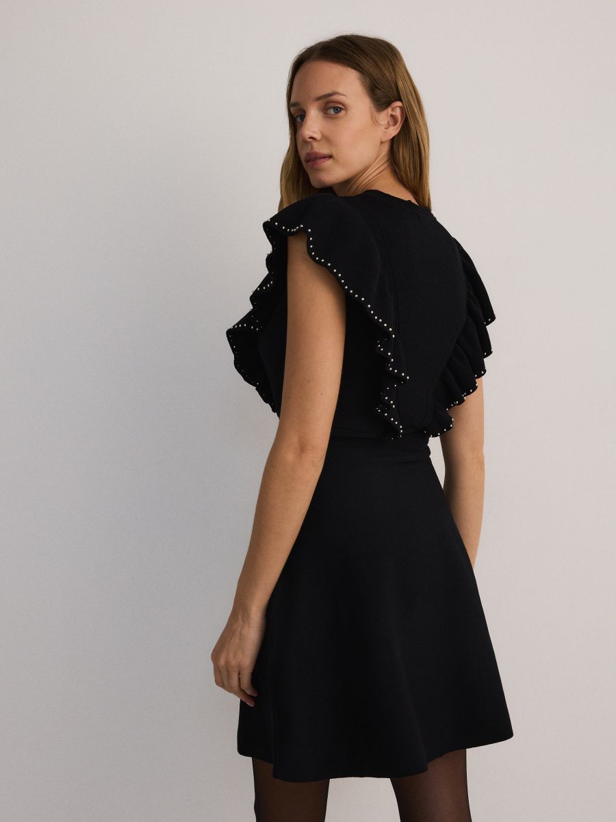 Mini dress with sequin appliqués - black - RESERVED - 3