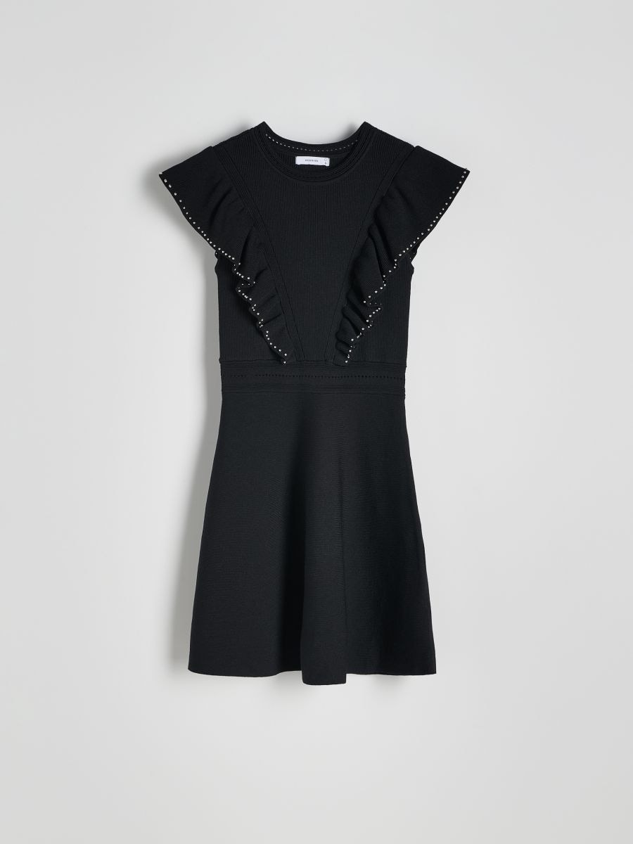 Mini dress with sequin appliqués - black - RESERVED - 4