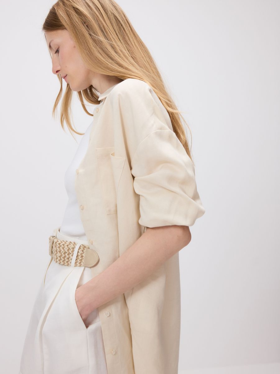 Shorts with linen blend - white - RESERVED - 3