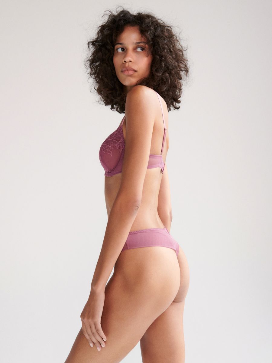 Mesh thongs - mauve - RESERVED - 2