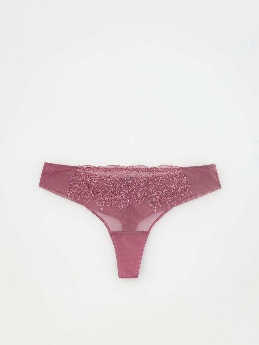 Mesh thongs - mauve - RESERVED - 3