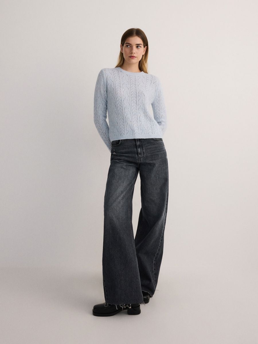 Openwork pattern jumper - pale blue - RESERVED - 2
