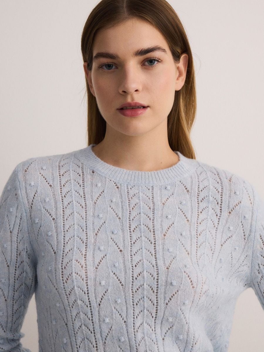 Openwork pattern jumper - pale blue - RESERVED - 3