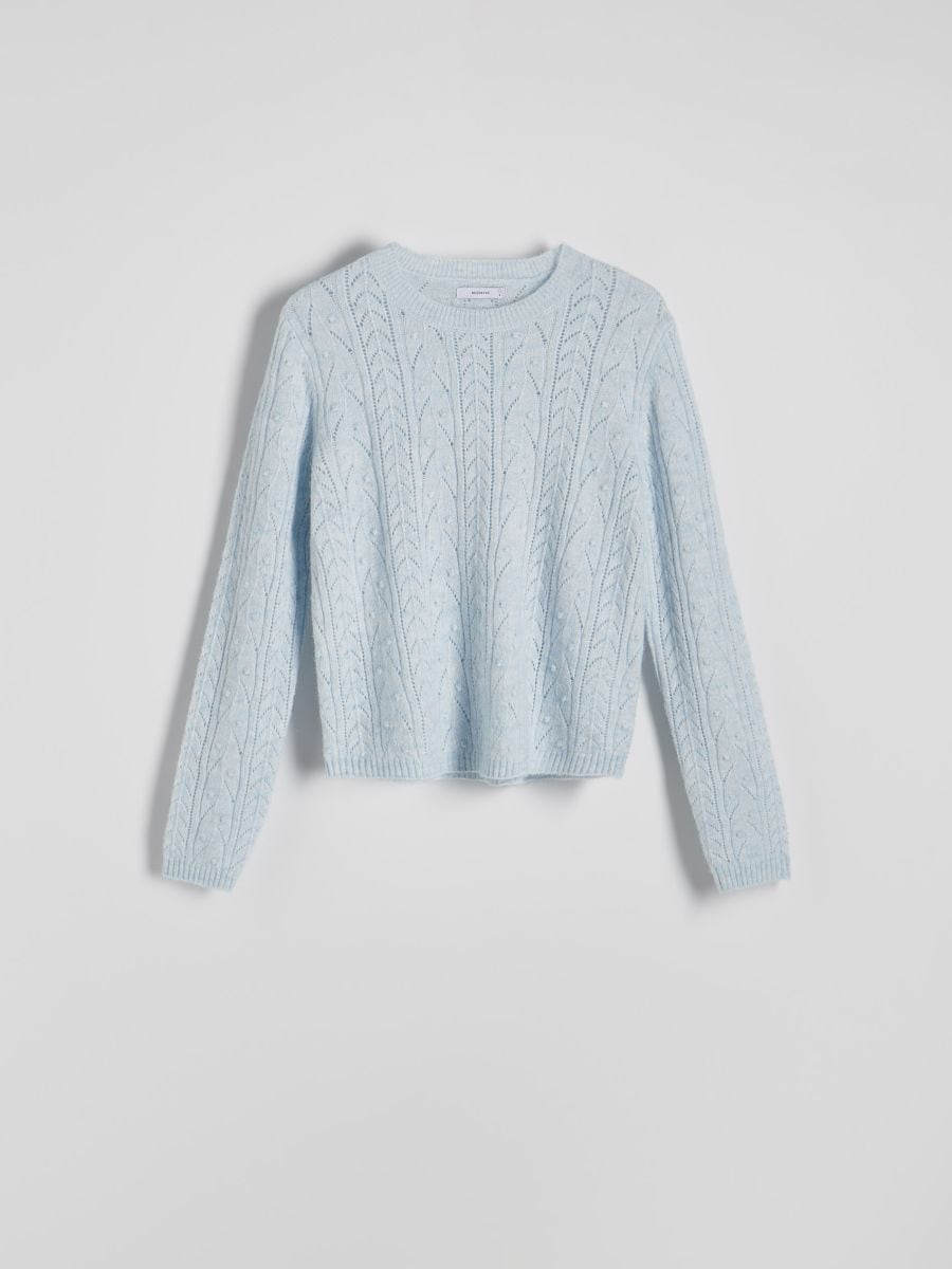 Openwork pattern jumper - pale blue - RESERVED - 4