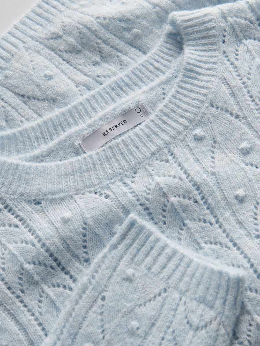 Openwork pattern jumper - pale blue - RESERVED - 5