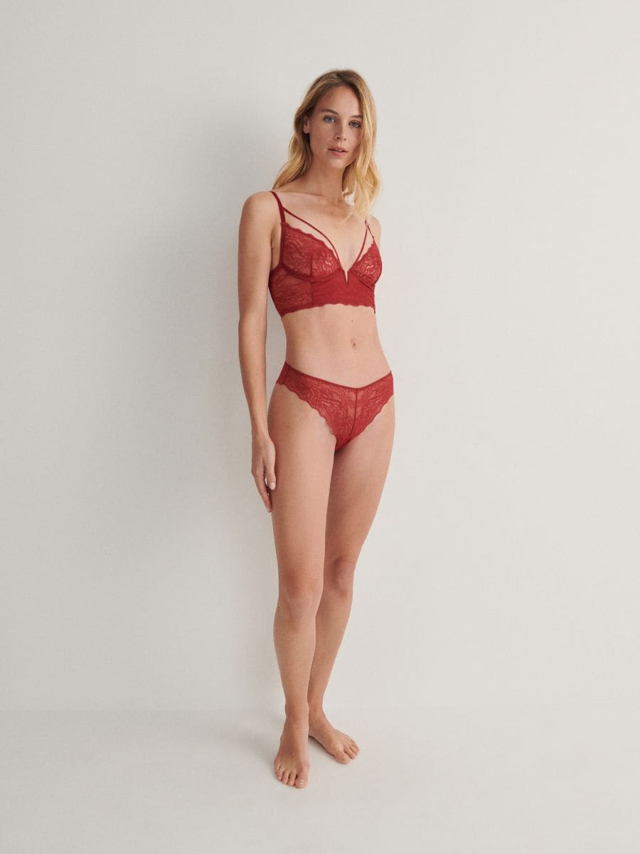 Lace Brazilian knickers Color red - RESERVED - 7249V-33X