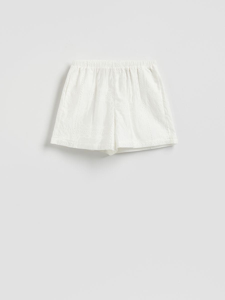 Eyelet lyocell shorts - white - RESERVED - 5
