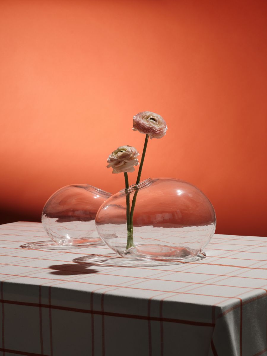Szklany wazon - biały - RESERVED
