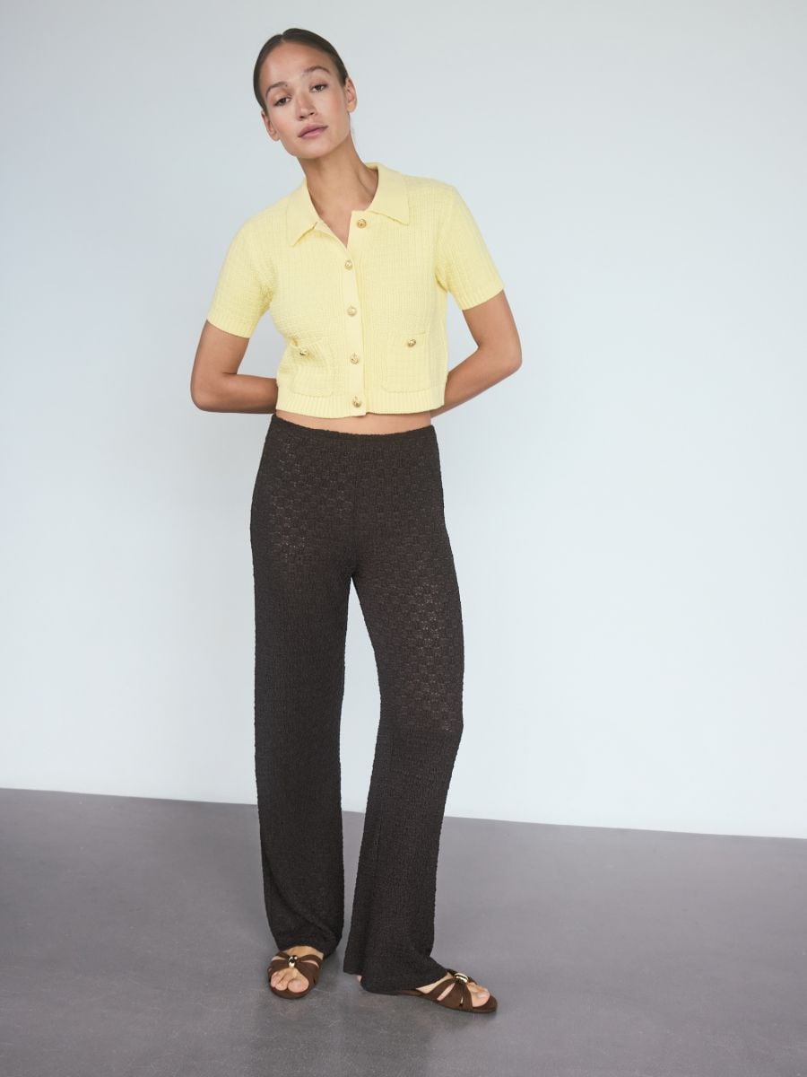 Cotton cardigan with buttons - light yellow - RESERVED - 4