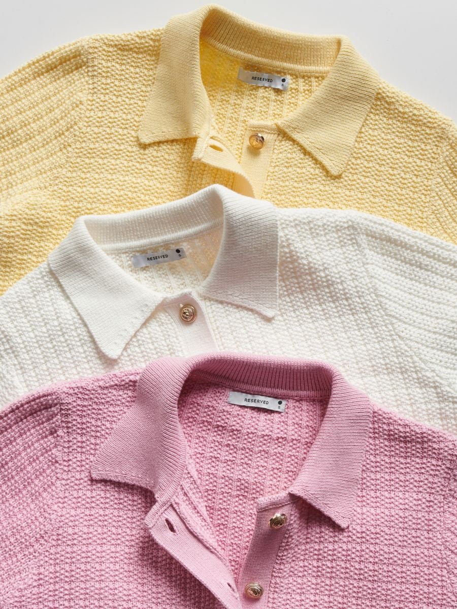 Cardigan in cotone con bottoni - rosa - RESERVED - 6