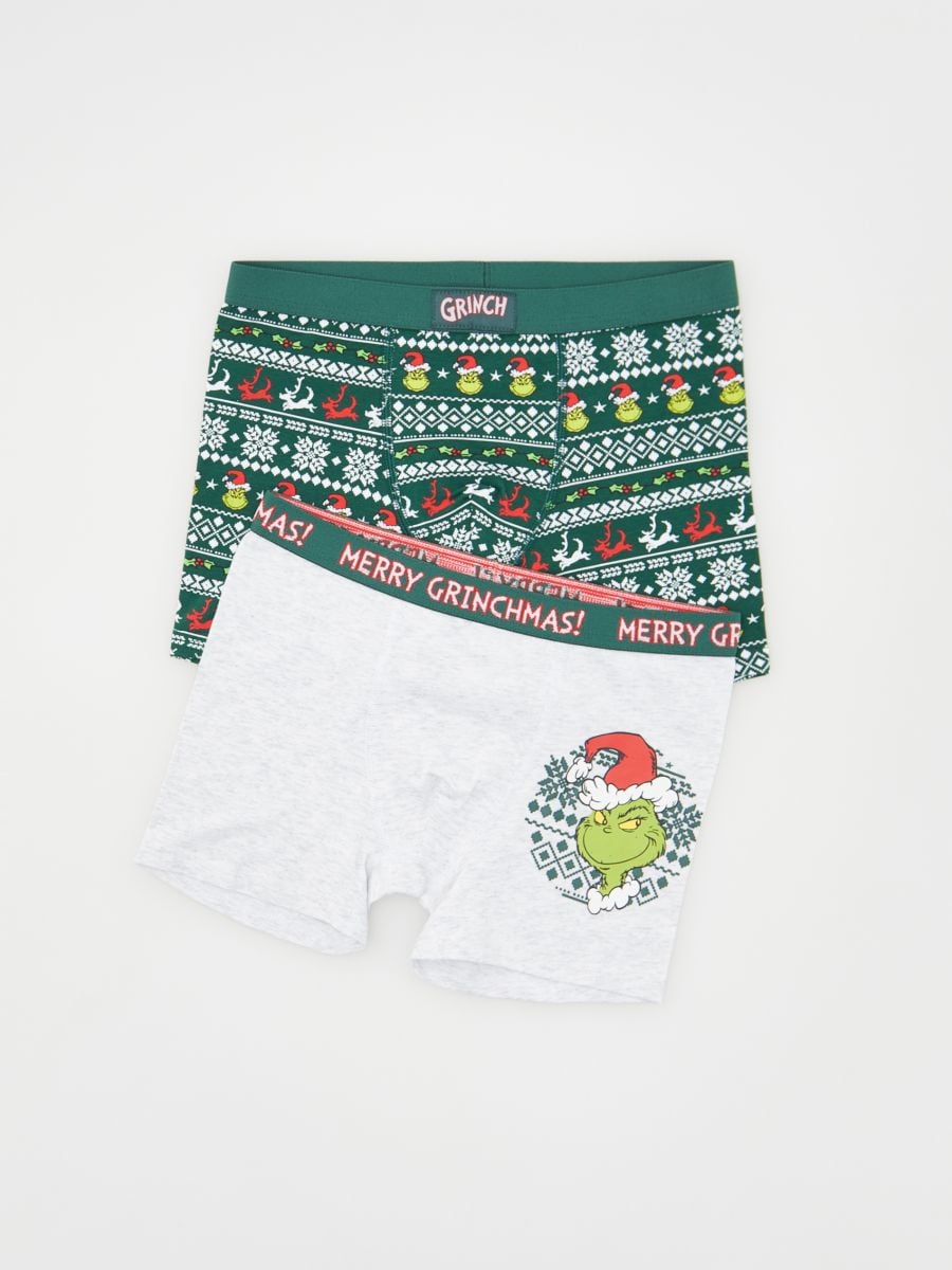 Grinch Christmas boxers 2 pack - light grey - RESERVED