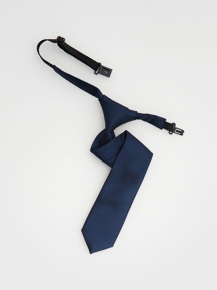 Kravata s kopčanjem na kukice - steel blue - RESERVED - 2