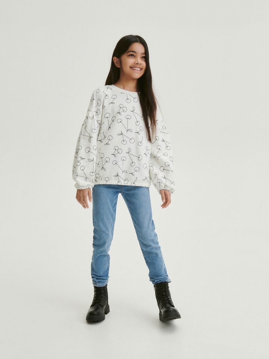 Sweatshirt with cherry pattern - cream - RESERVED - 5