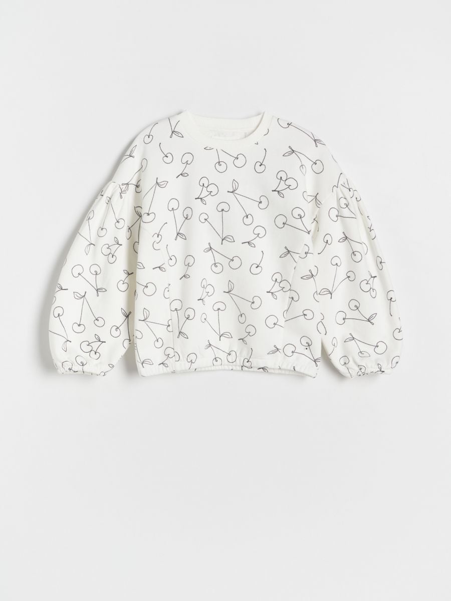 Sweatshirt with cherry pattern - cream - RESERVED - 2