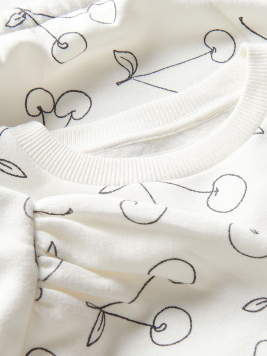 Sweatshirt with cherry pattern - cream - RESERVED - 6