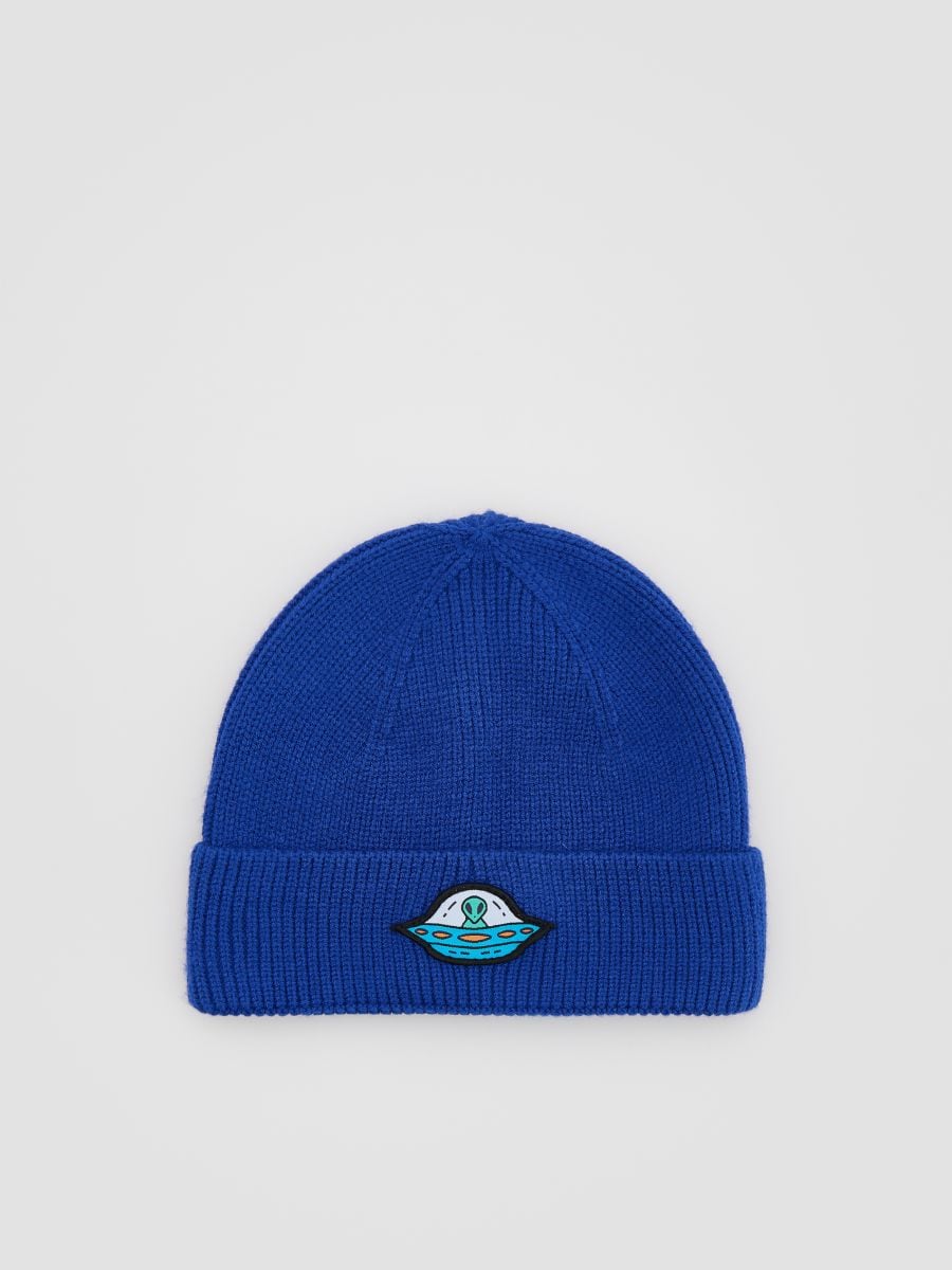 Jersey beanie with patch - blue - RESERVED