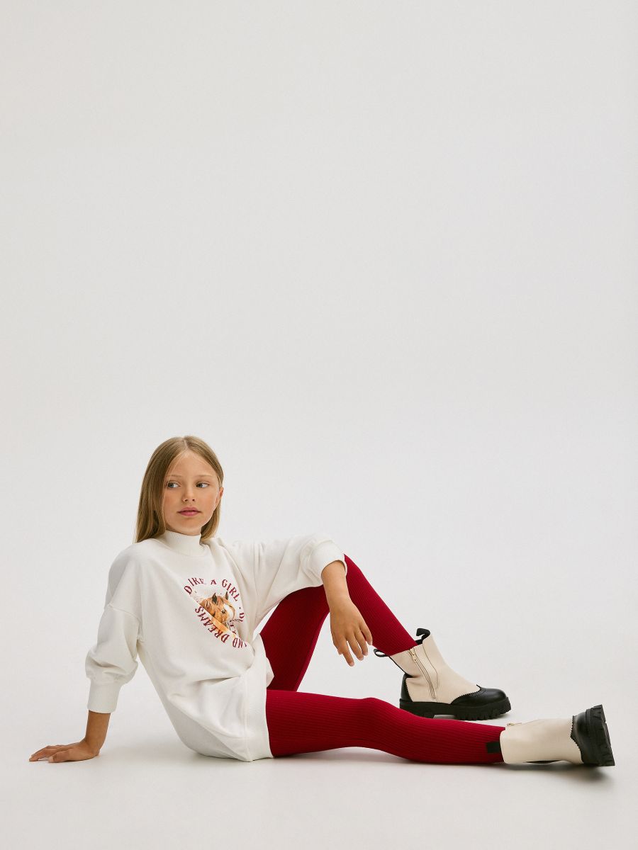 Legginsy z zapiętkiem - czerwony - RESERVED - 3