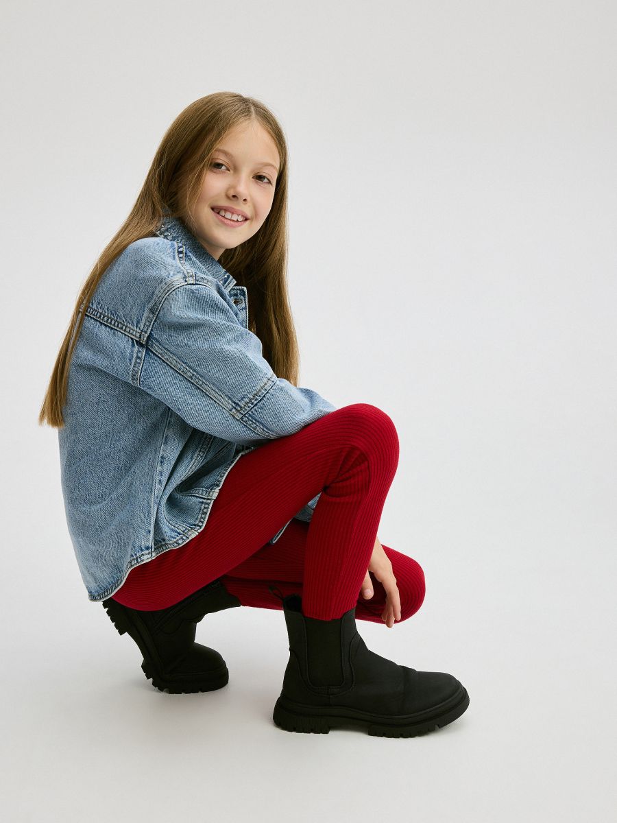 Stirrup leggings - red - RESERVED - 4