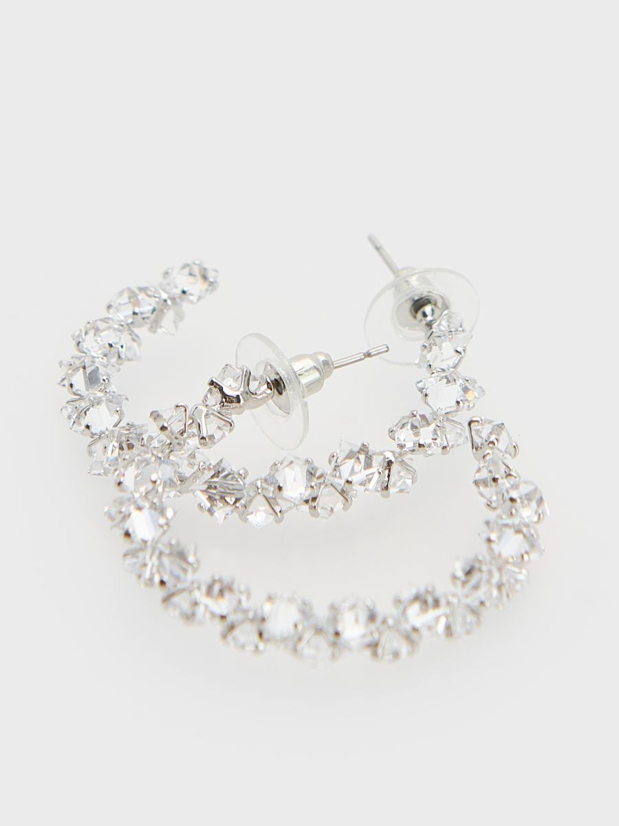 Circular drop earrings - silver - RESERVED - 2
