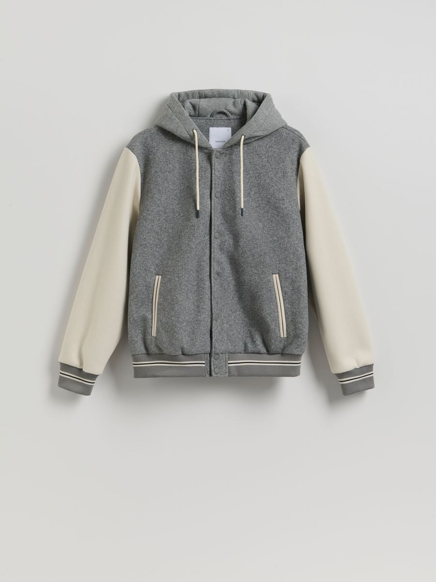 Giacca bomber con cappuccio - grigio medio - RESERVED