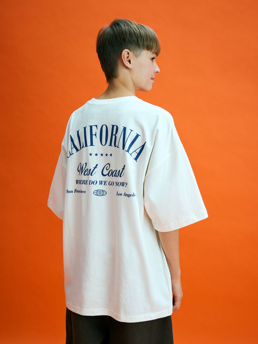 T-shirt with print - cream - RESERVED