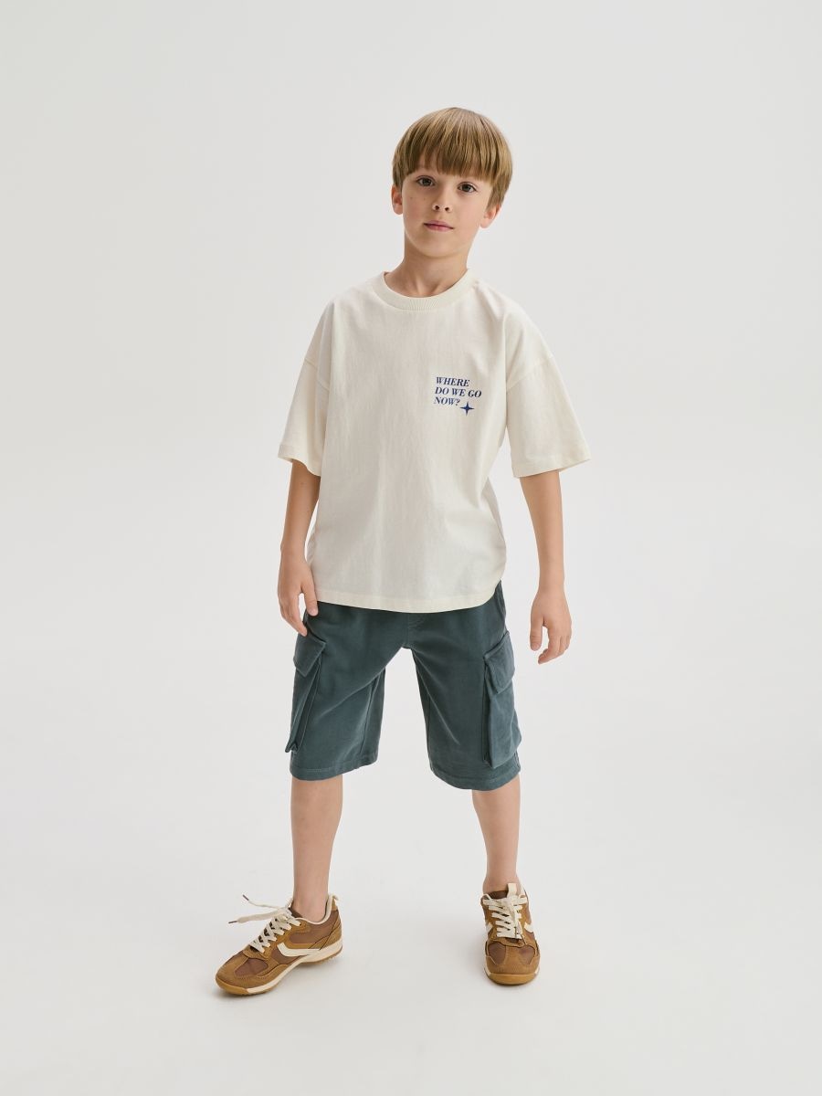 T-shirt with print - beige - RESERVED - 3