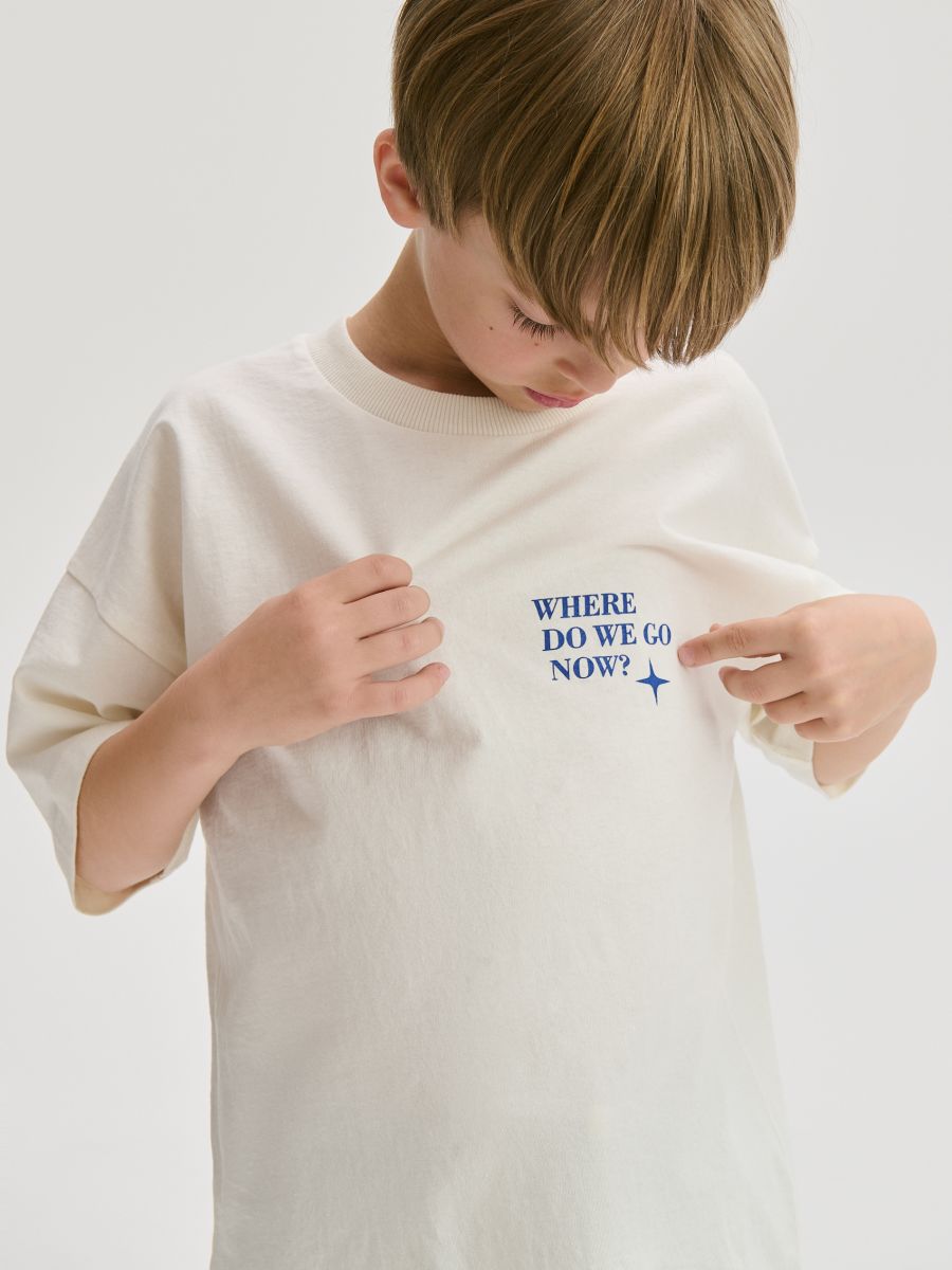 T-shirt with print - beige - RESERVED - 4