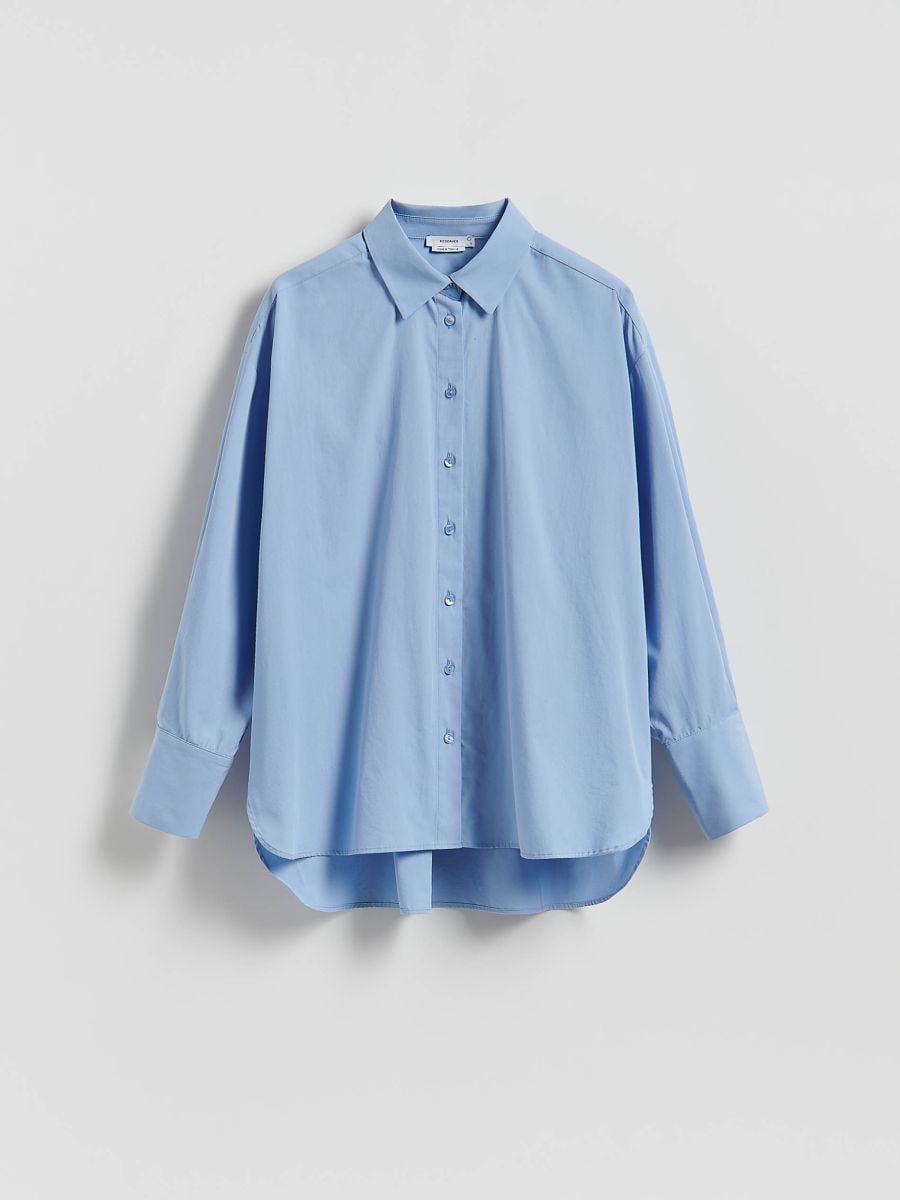 Cotton shirt - blue - RESERVED
