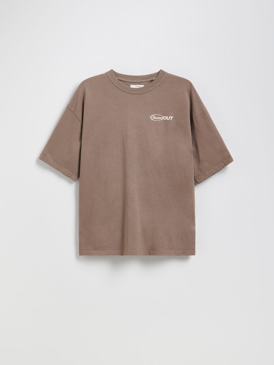 T-Shirt aus Baumwolle - beige - RESERVED