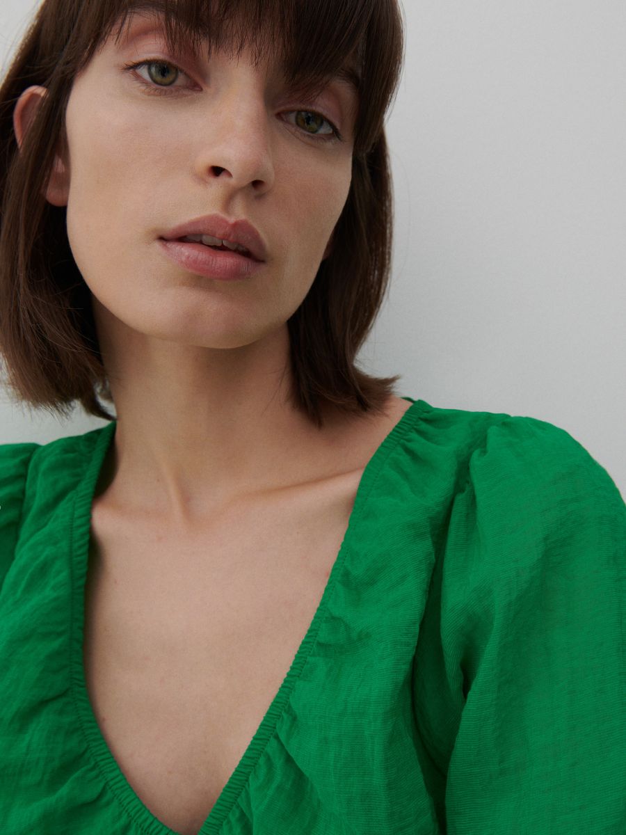 Kleid aus Strukturstoff - grün - RESERVED - 6