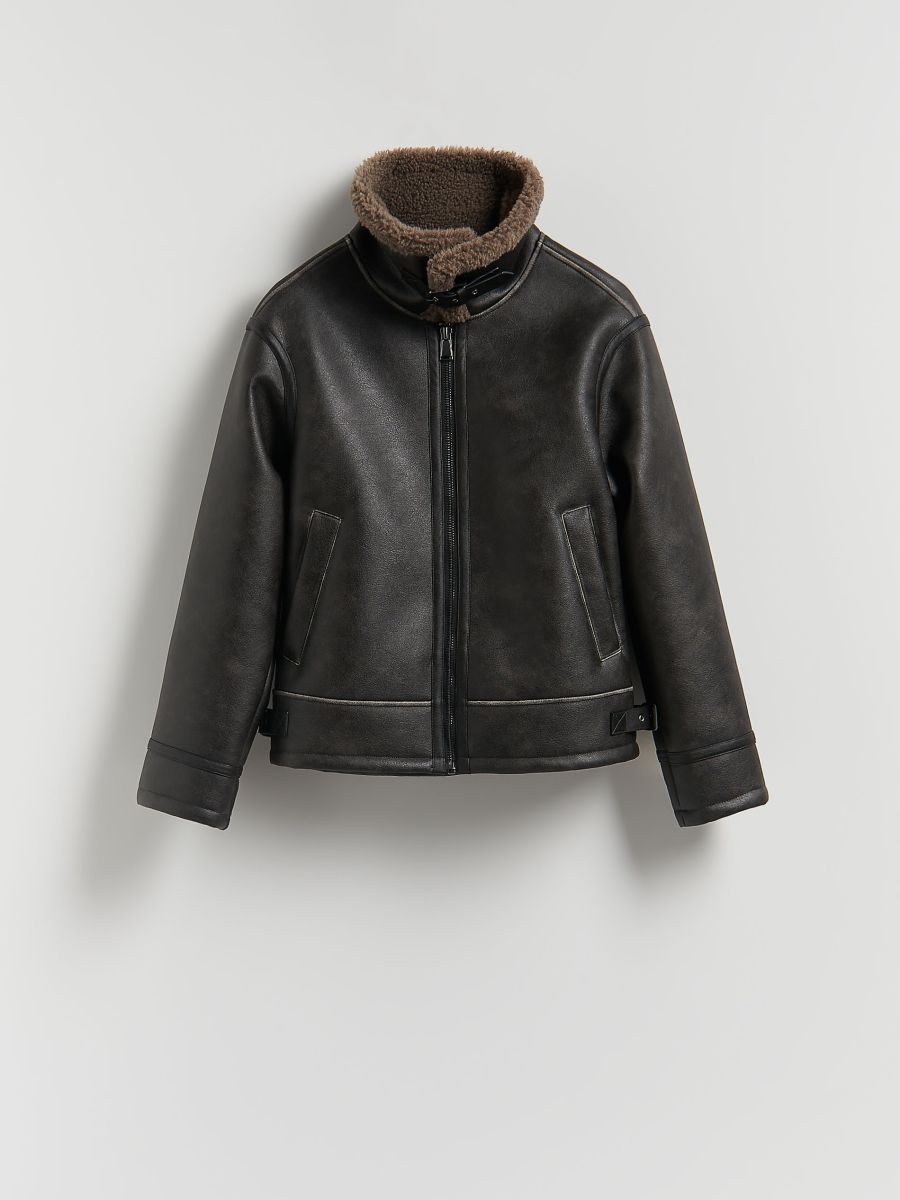 Jacket with collar - dusty brown - RESERVED