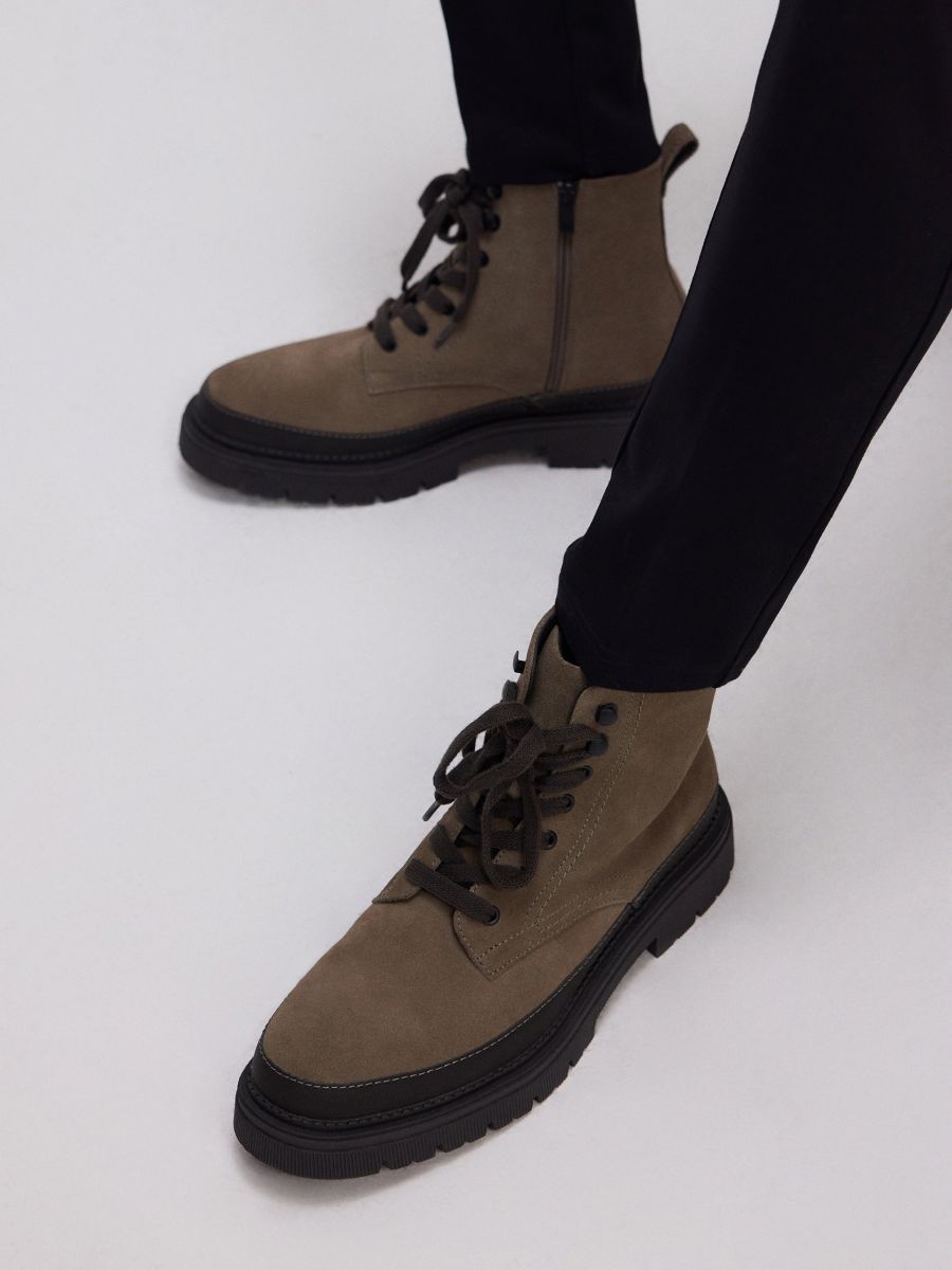 Bottines daim vert online