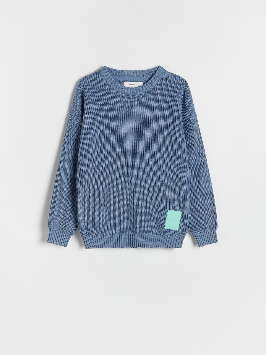 Pull en coton texturé - steel blue - RESERVED