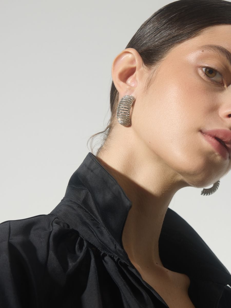 Half-round earrings - silver - RESERVED - 3