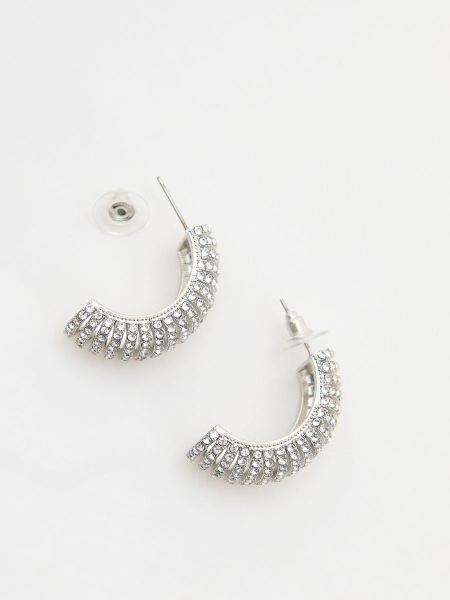 Half-round earrings - silver - RESERVED - 4