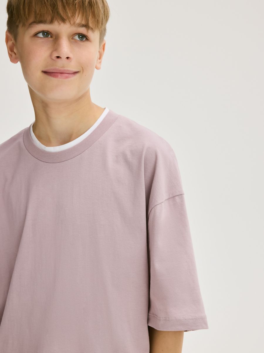 Cotton T-shirt with print - lavender - RESERVED - 5