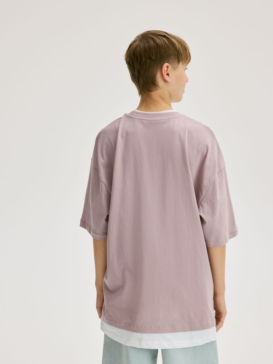 Cotton T-shirt with print - lavender - RESERVED - 6