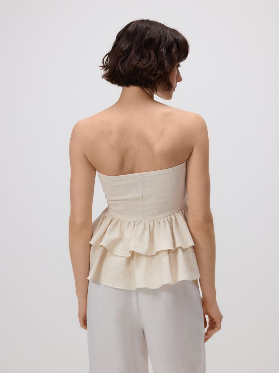 Linen-blend top - beige - RESERVED - 6